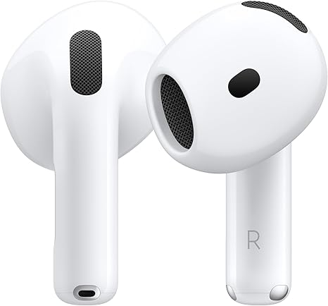 Apple AirPods 4 Wireless Earbuds, Bluetooth Headphones, Personalized Spatial Audio, Sweat and Water Resistant, USB-C Charging Case, H2 Chip, Up to 30 Hours of Battery Life, (Renewed)